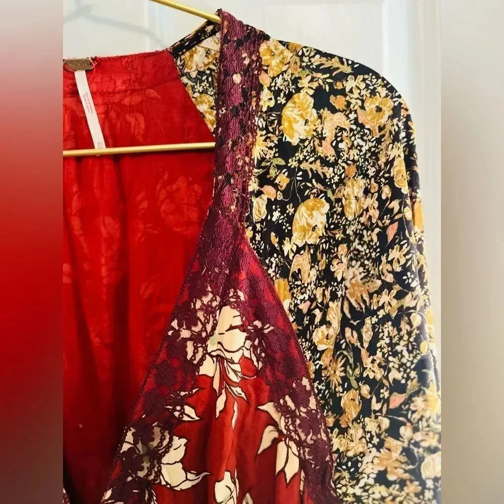 Free People Multicolor Floral Long Sleeve Dress NWOT